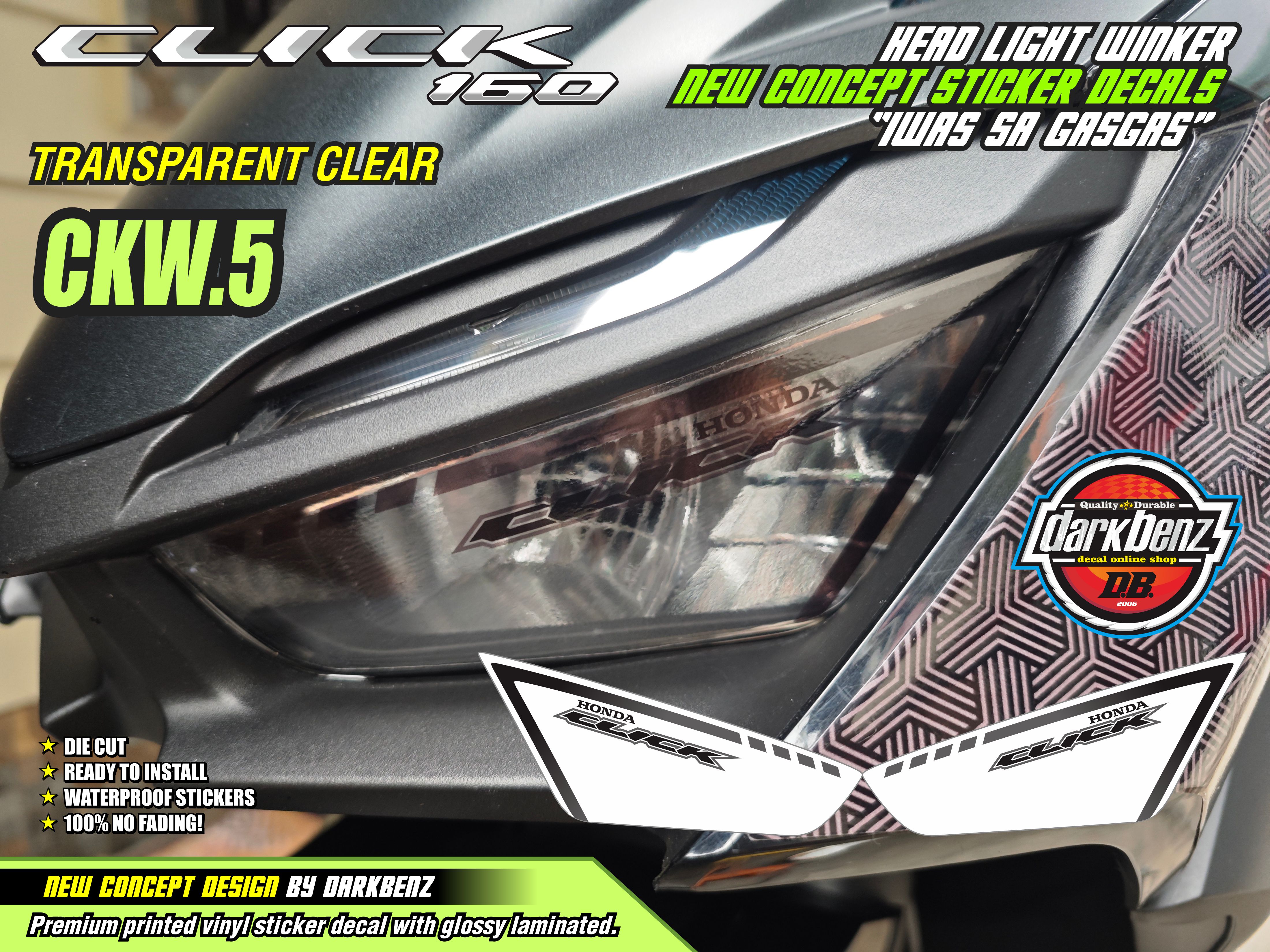 Honda Click 160 V1 Winker Clear Design Quality Printed Sticker Decal ...