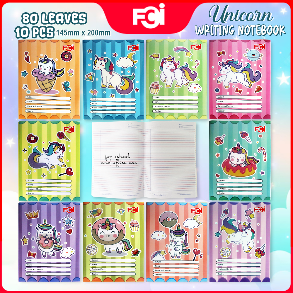 FCI Writing Notebook 10 Different Designs ( SOLD PER REAM ) 10 PCS 80 ...