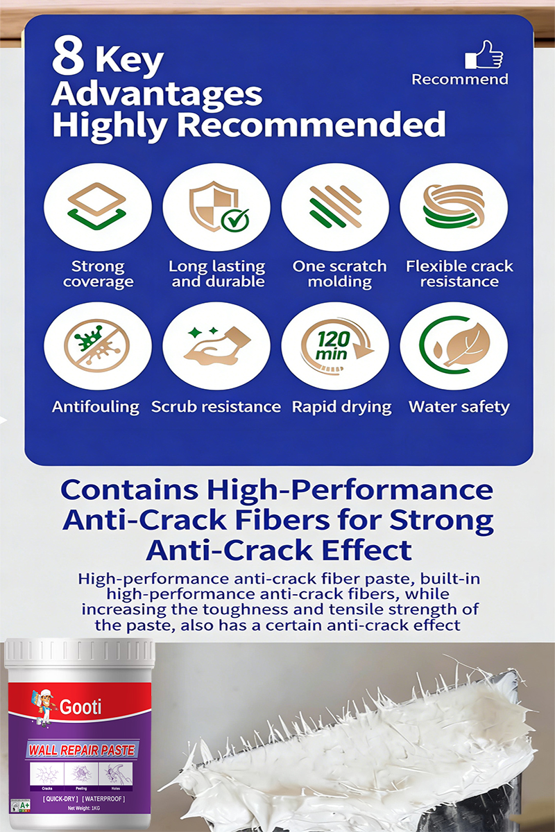 Wall Repair Paste 1kg Waterproof Mildewproof Mending Putty Fill Crack ...