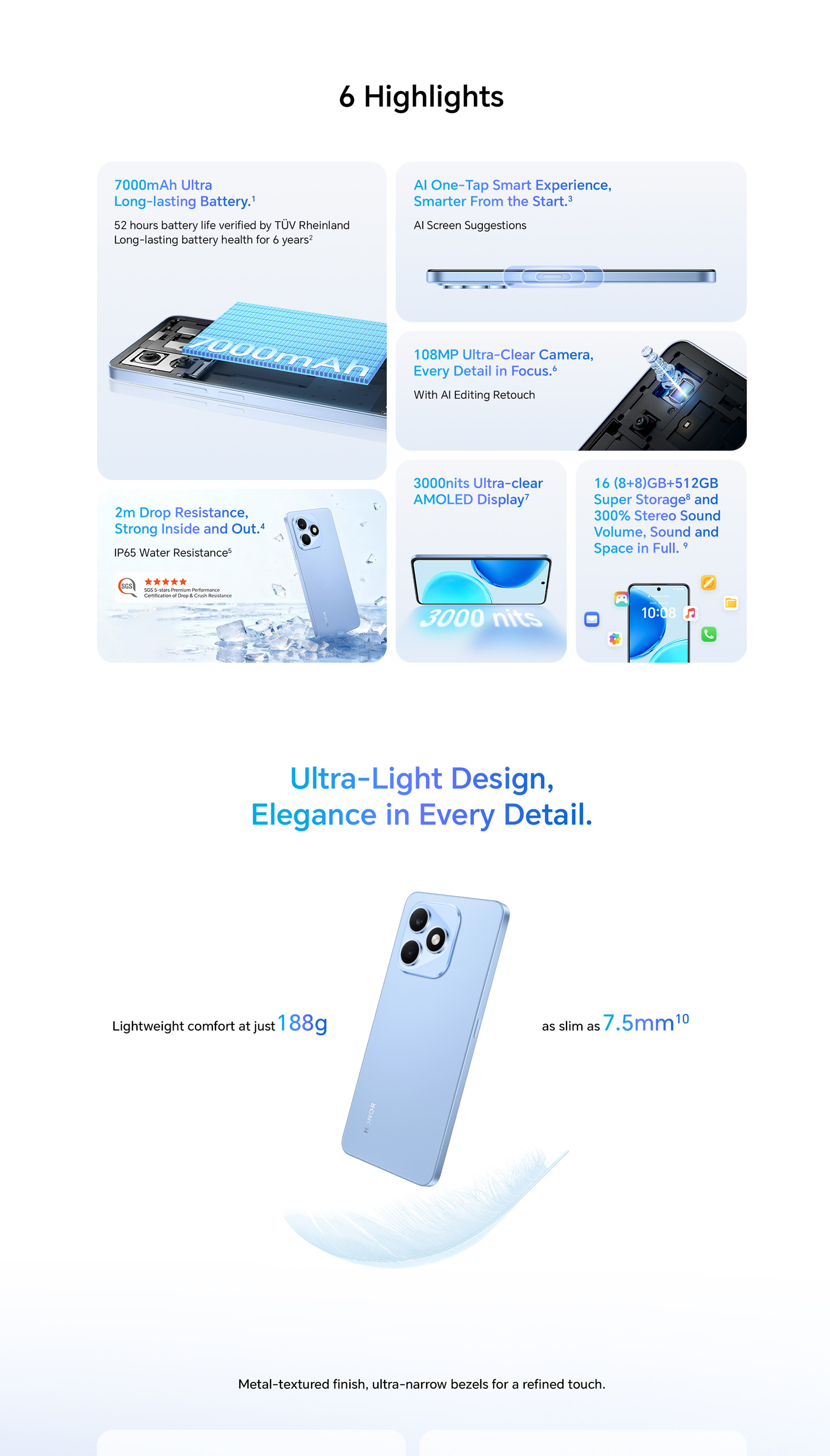 HONOR X8d Smartphone (*16GB (8GB+8GB) + 256GB Large Storage | 108MP AI ...