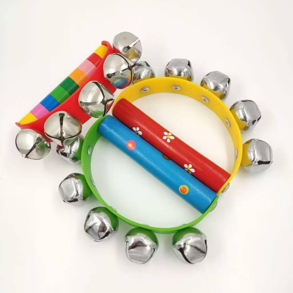 JS #Handbell Hand Bells Jingle Bells Wood Handle Educational Musical ...