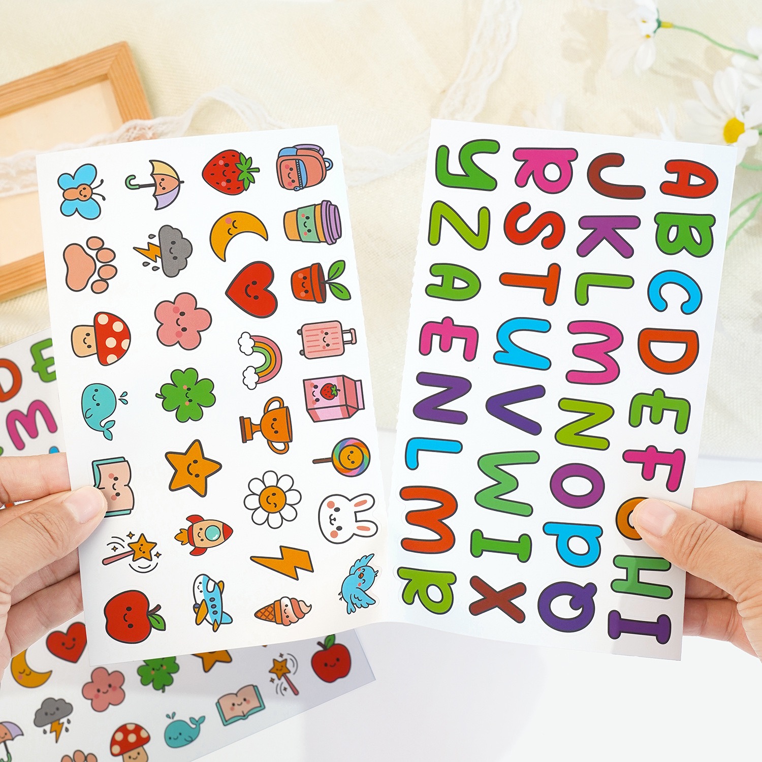 1inch diy cute ins Body colorful 26 Letter Sticker cartoon Alphabet ...