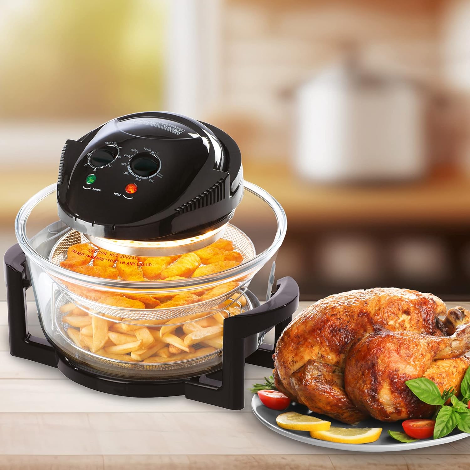 HomeCare 12L Halogen Oven with Convection, Non-Stick, Fast Preheat, and ...