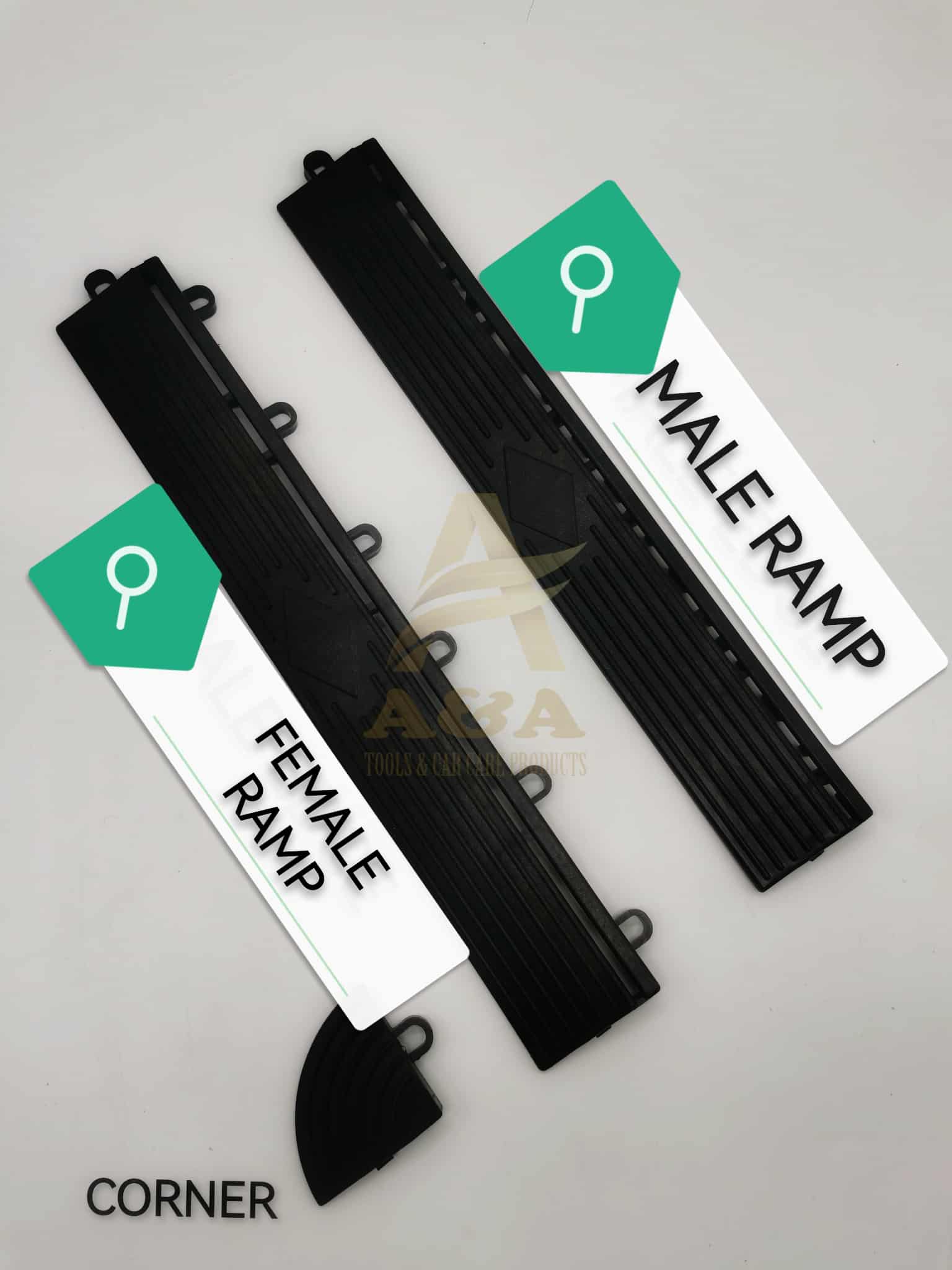 A.Side ramp for 18mm Grid tiles Garage Floor Mats Car Wash Room Floor ...
