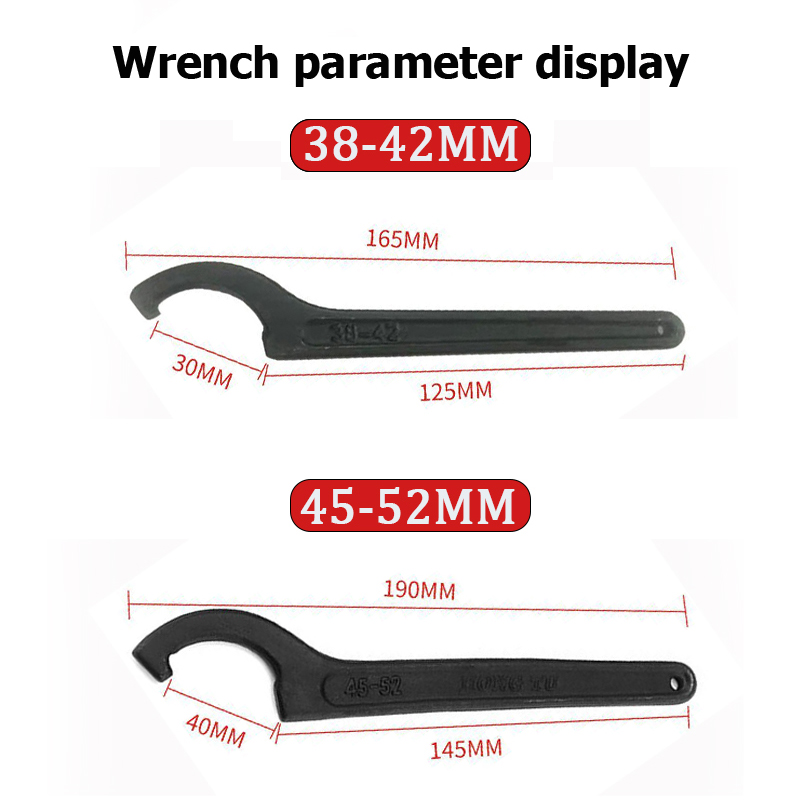 Stainless Steel Crescent Hook Head Round Nut Spanner Hand Tool 45-52mm ...