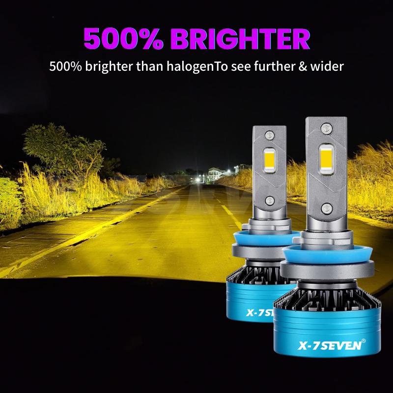 X-7SEVEN 2x Apollo 200W 40000LM LED Fog Light Bulbs H8 H9 H11 H4 3000K ...