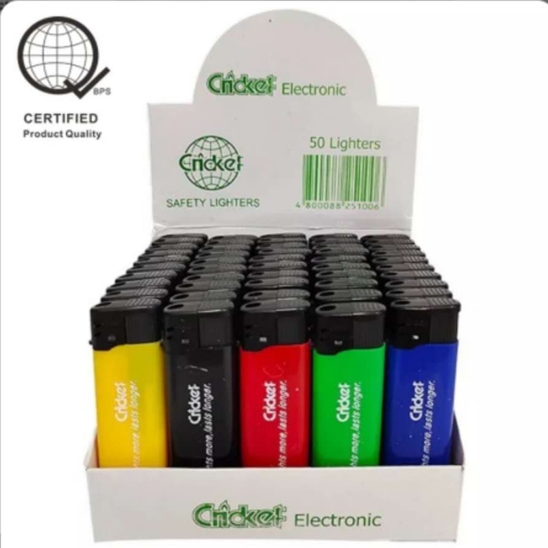 Cricket LCC 50PCS lighter with flashlight 50pcs per box. have icc ...