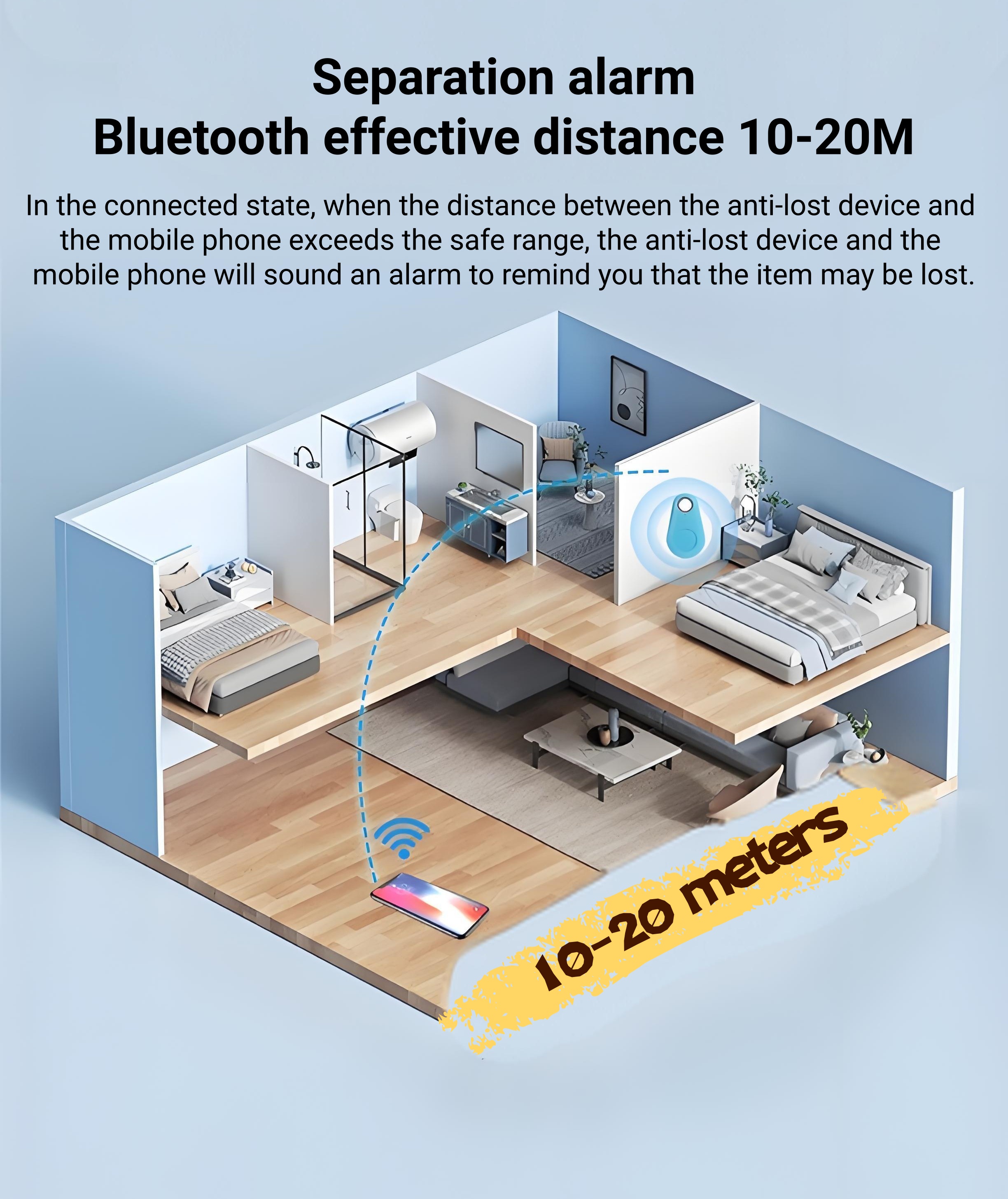 Mini Wireless Smart GPS Tracker Anti-lost Key Finder Mobile Phone Lost ...
