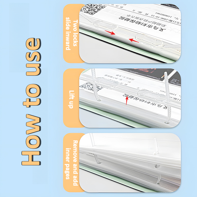 Long Foldable Clearbook Khaki Clear Book Presentation Book File Folder ...