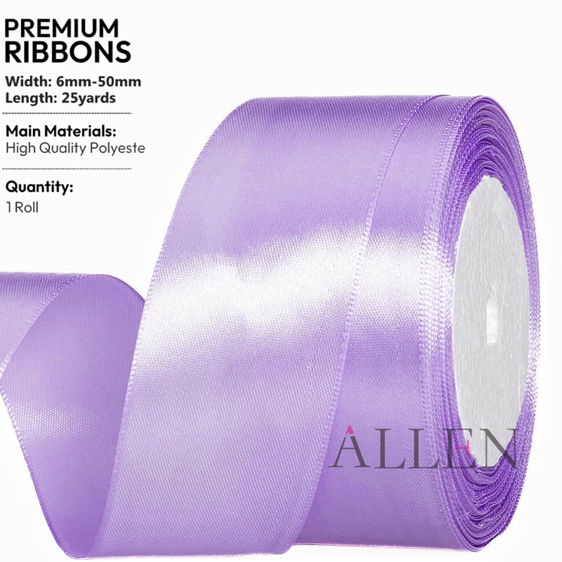 Light Purple Satin Ribbon,Multple-size x Continuous 25 Yards,for ...