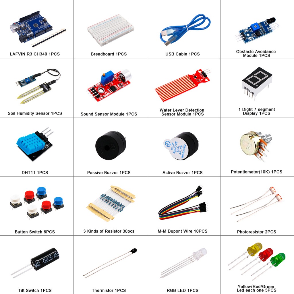 LAFVIN UNO R3 Basic Starter Kit for Arduino with Tutorial/Code ...
