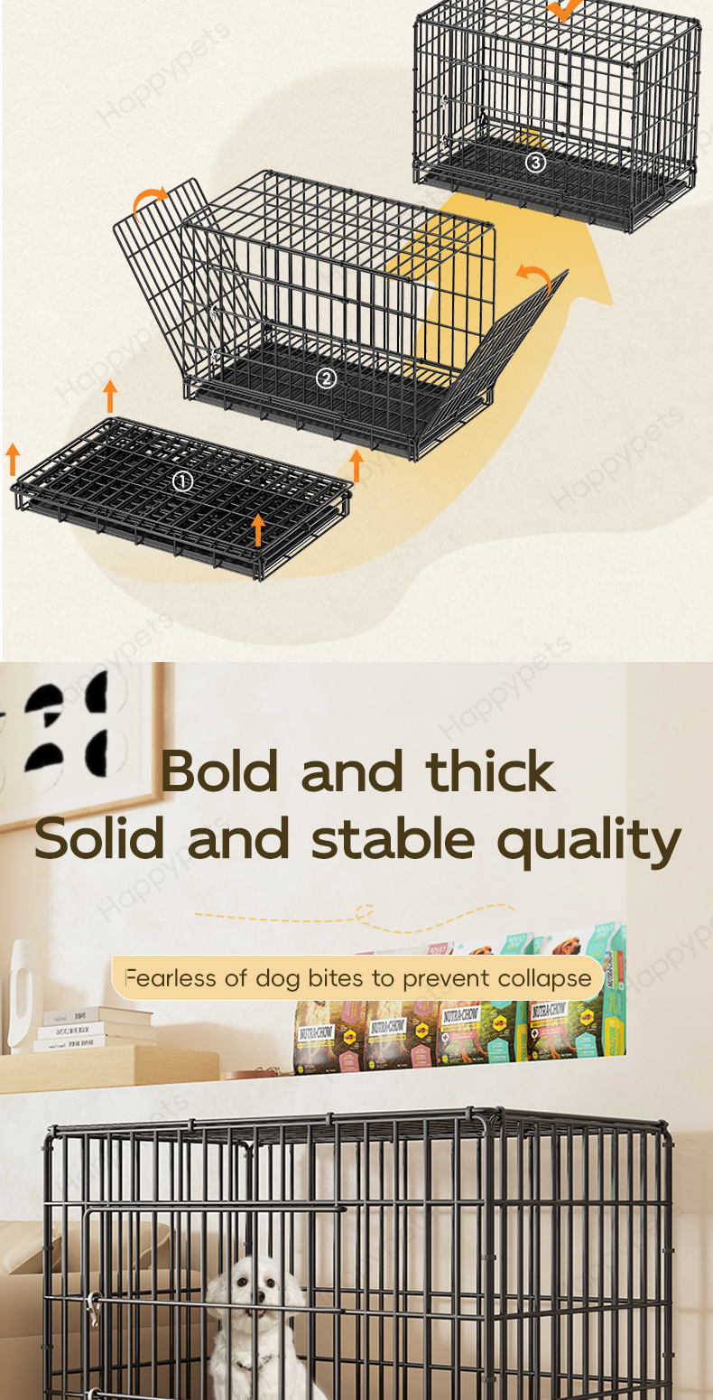 Cat Cage Foldable Home Pet Cat Dog Rabbit Cage Spacious Sturdy with ...