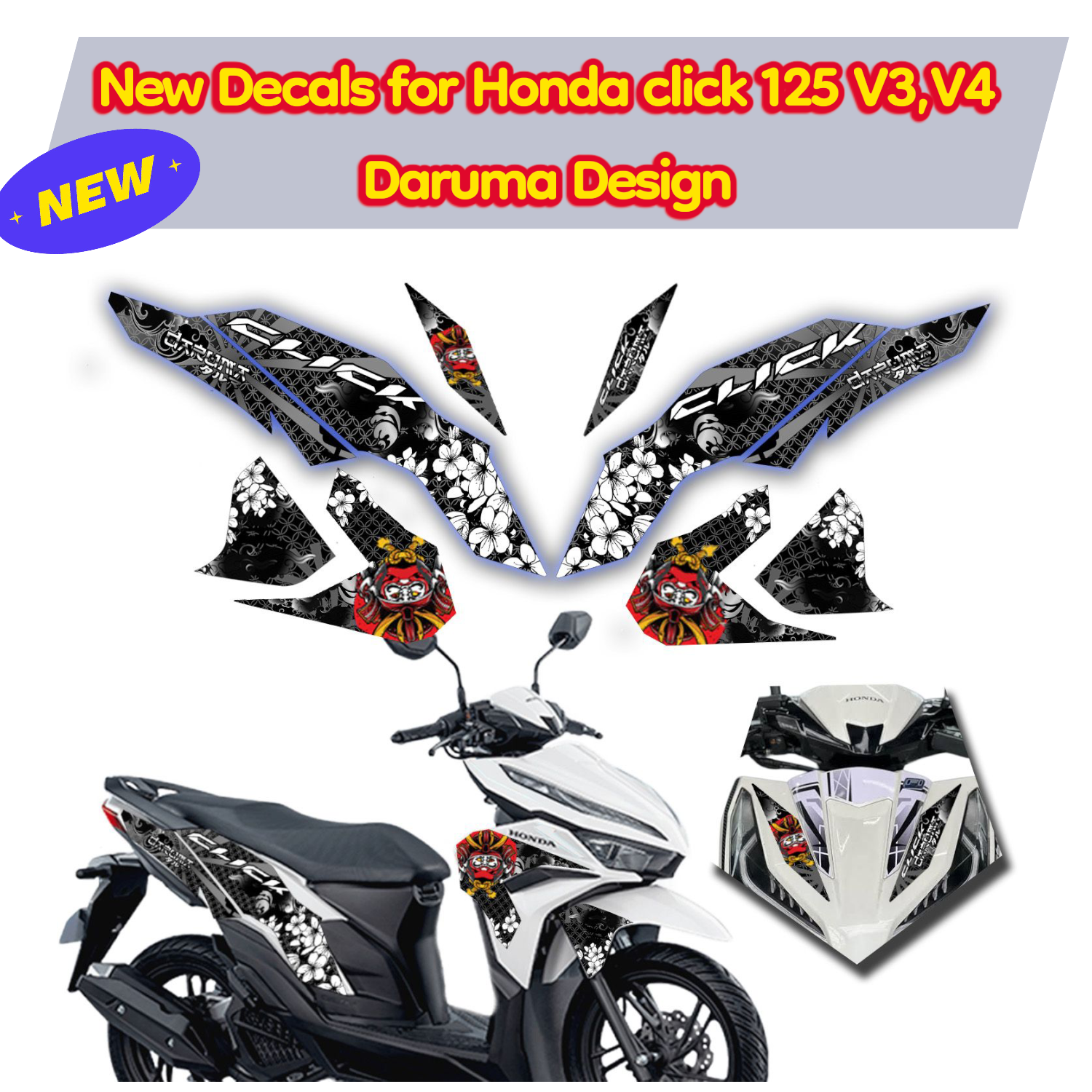 DARUMA DESIGN DECALS HONDA CLICK V3 AND V4 STICKER DECALS ACCESSORIES ...