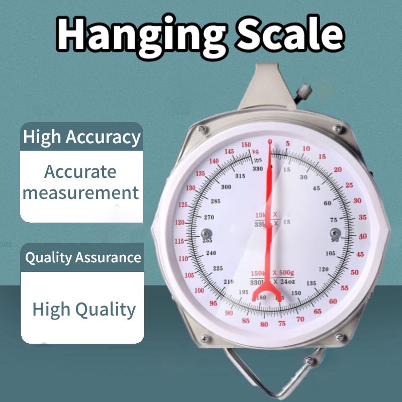 200kg Hanging Hook Scale – Digital and Pointer Spring Balance Weighing ...