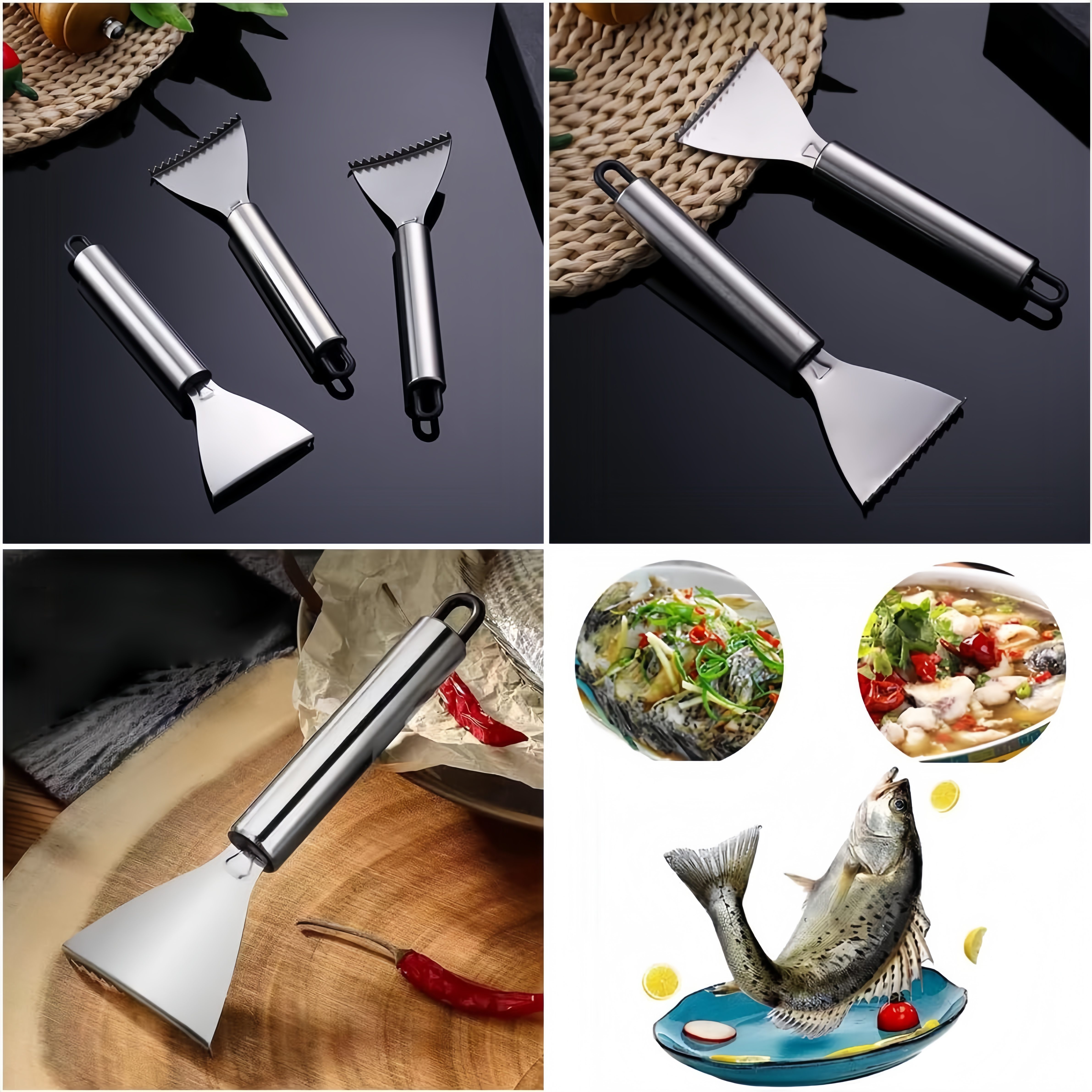 Stainless Fish Scale Remover Stainless Steel Fish Scaler Scraping Tool ...