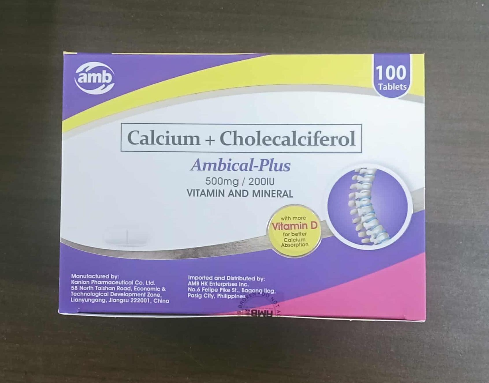 AMBICAL-PLUS CALCIUM+CHOLECALCIFEROL 500MG/200IU VITAMIN AND MINERAL ...