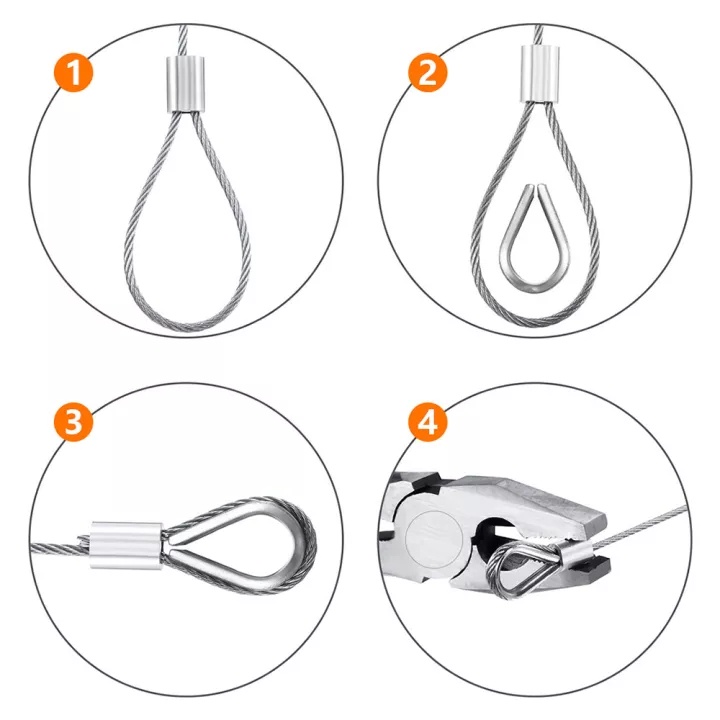 50Meter Wire Rope Kit Stainless Steel Tent Cord Clothesline Support ...