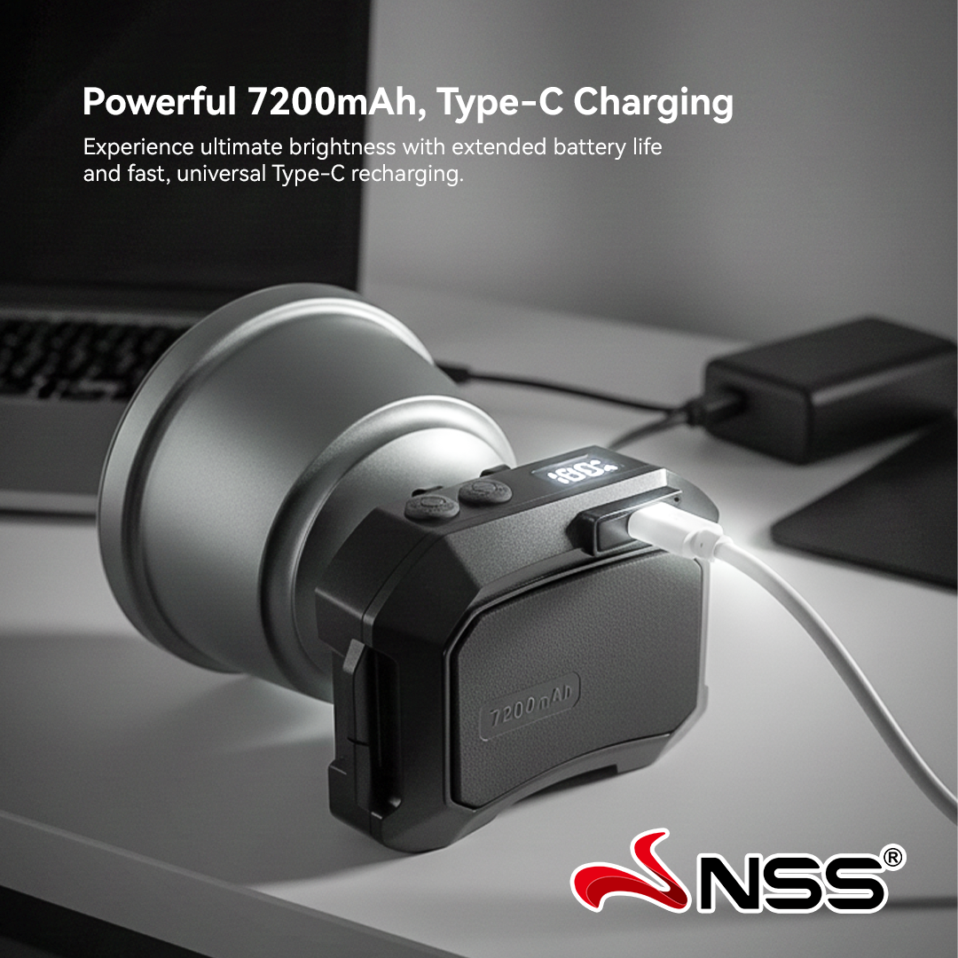 NSS Zoomable LED Flashlight 4000MAH Battery Capacity | Shopee Philippines