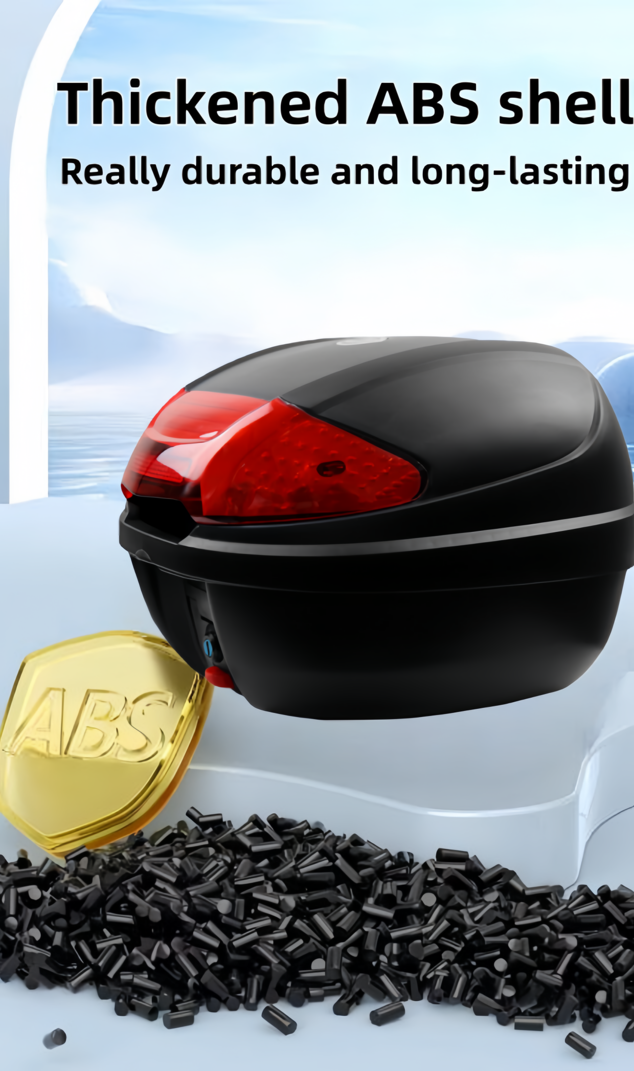 HNJ Hard Plastic Top Box 30 Liters Small Box For Motorcycle With Base ...