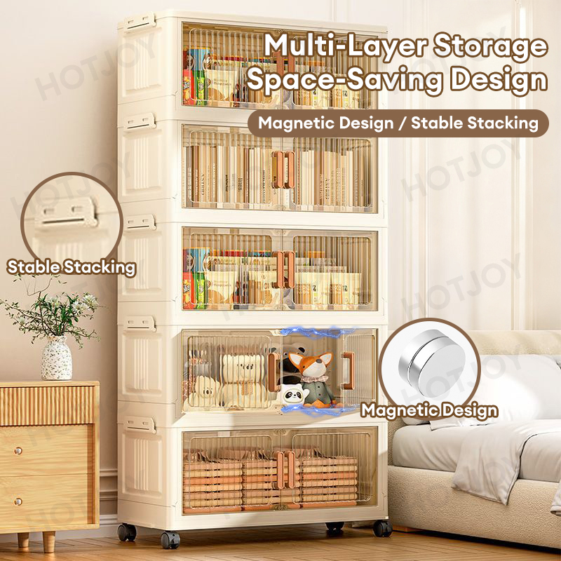 HOTJOY Folding Storage Bedroom Drawer Cabinet With Wheels Durabox ...