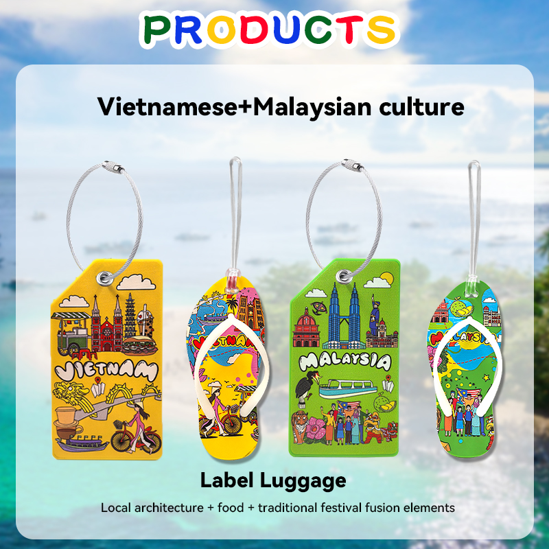 Label Luggage Masskara Festival Mask+Tarsier Tag Travel Suitcase Bag ...