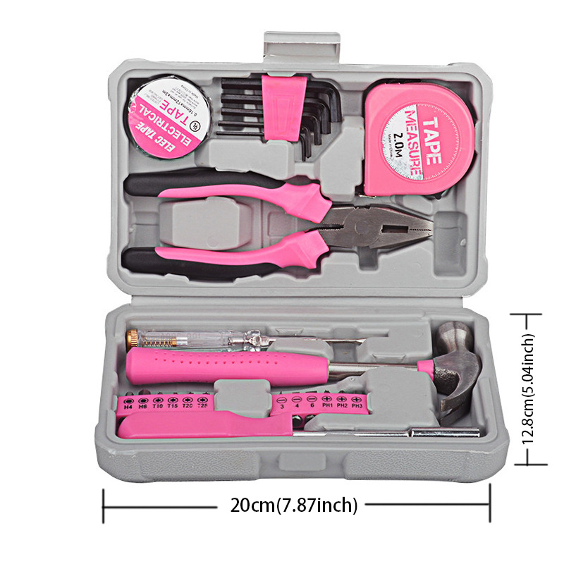 24pcs All-in-One Pink Portable Tool Kit Set with 24 Essential Hand ...