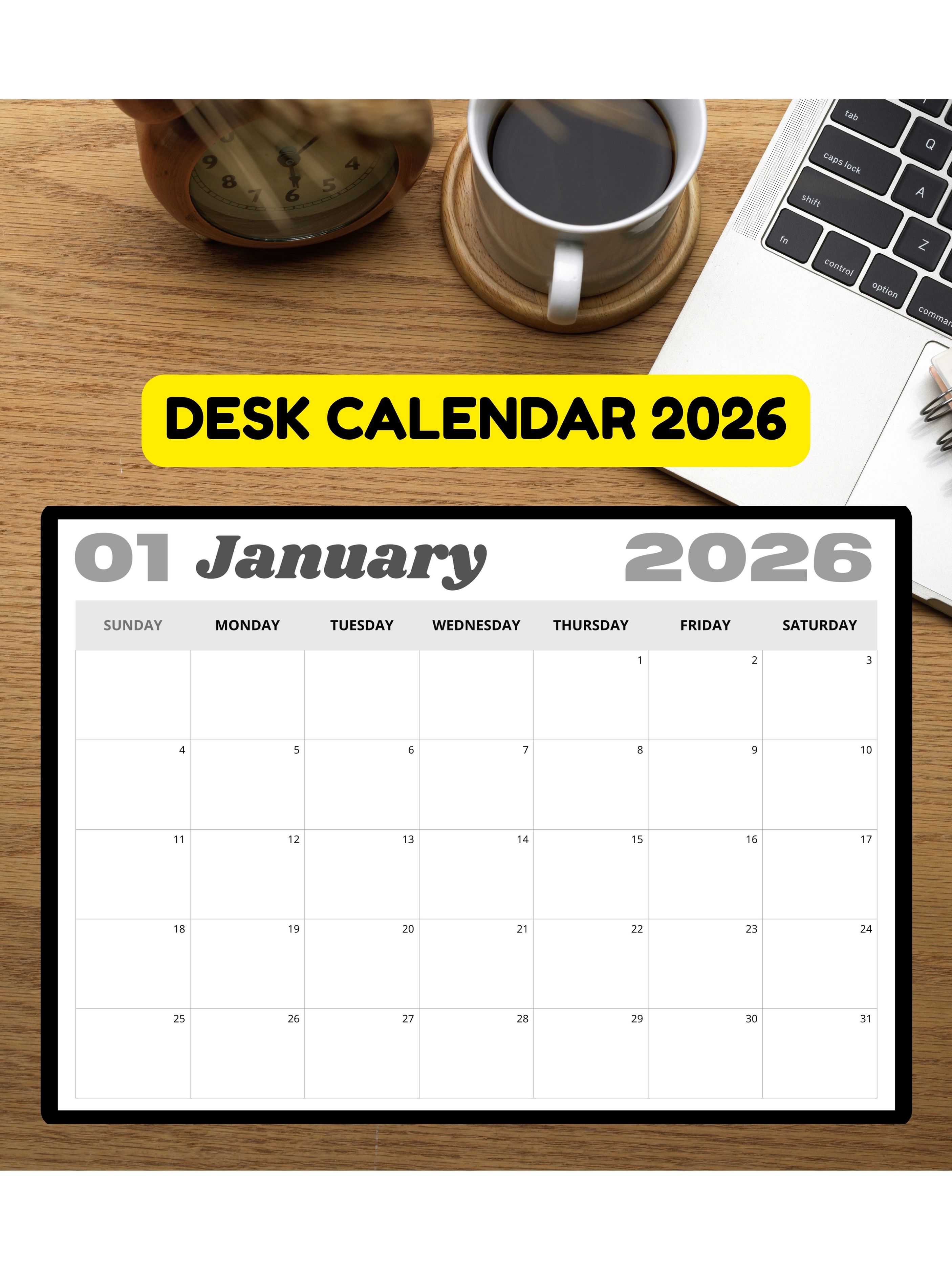 A3 Desk Calendar 2026 A4 Flat Calendar with Jacket Minimalist Planner ...