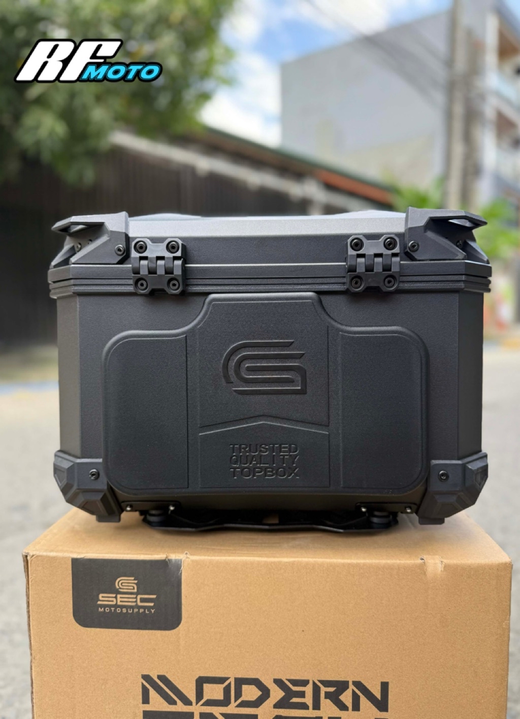 SEC MODERN TECH 45L PREMIUM HARD PLASTIC DUAL LOCK TOP BOX with ...