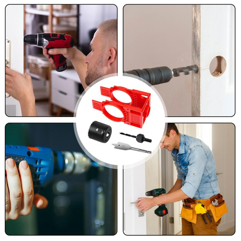 Door Lock Installation Kit – Hole Saw Drill Guide for Wooden Door Knob ...
