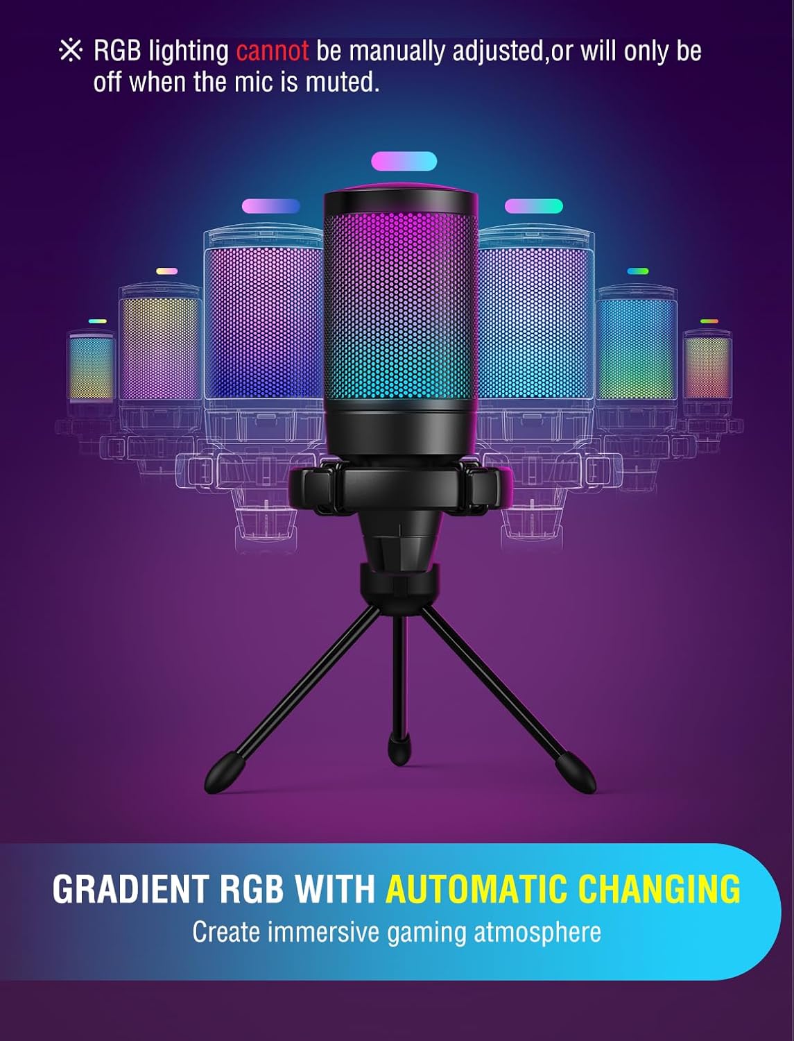 FIFINE A6V Ampligame A6V RGB USB Microphone Gaming Microphone and ...