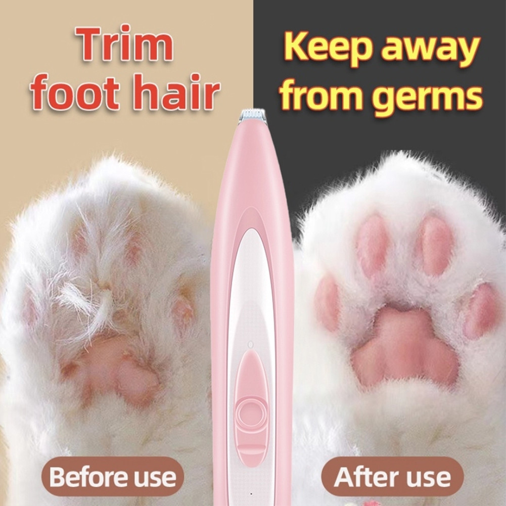PETWELL Electric Dog Cat Mute Paw Shaver Foot Hair Trimmer Pet Paw ...