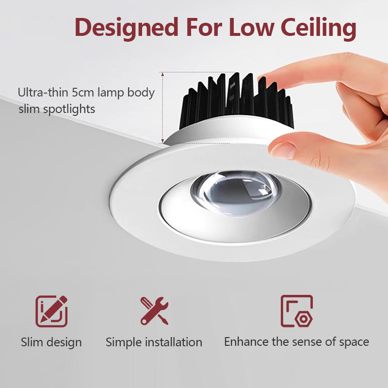 LED Downlight Ceiling Light Tricolor Recessed Spotlight Dimmable Double ...