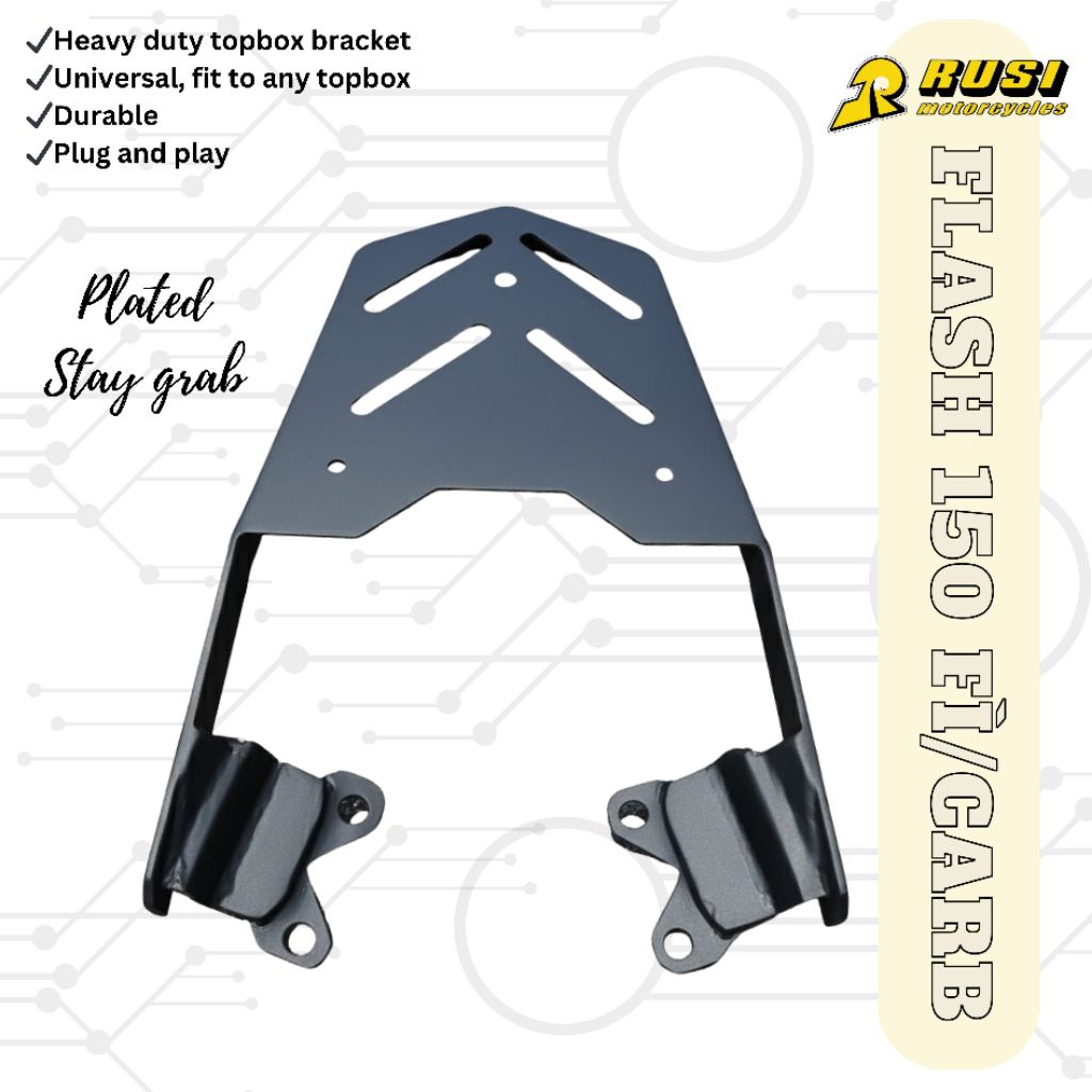 Rusi Flash 150 Fi/Carb Flash 150x/ Flash150 Plated Stay Grab Topbox ...