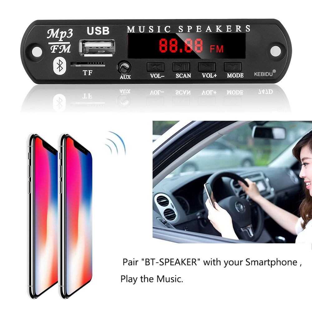 Bluetooth 5.0 MP3 Decoder Board with USB, TF, Radio, and Wireless Music ...
