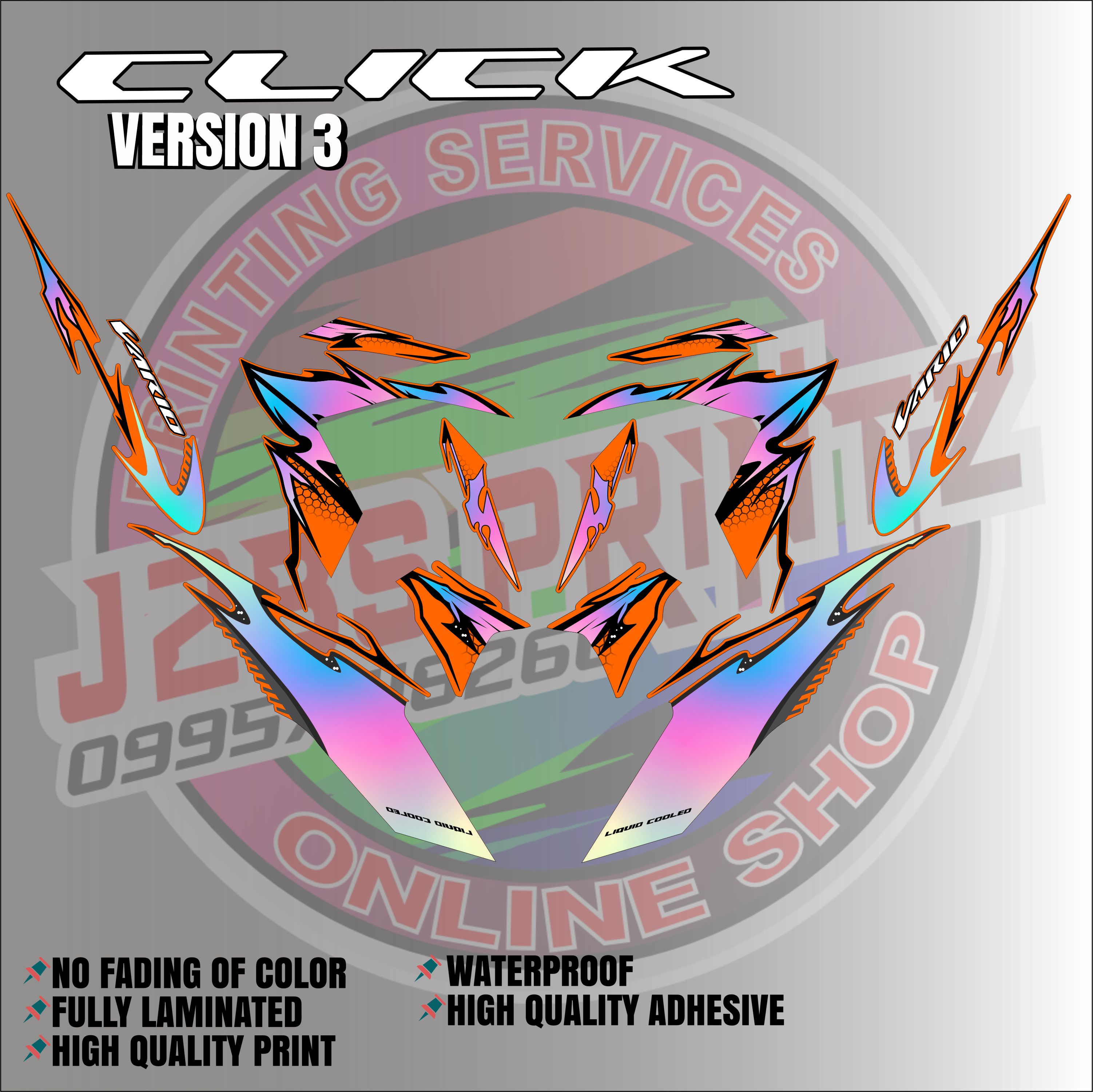 DECALS STICKER FOR CLICK V3 INDO CONCEPT HOLOGRAPHIC AND NON ...