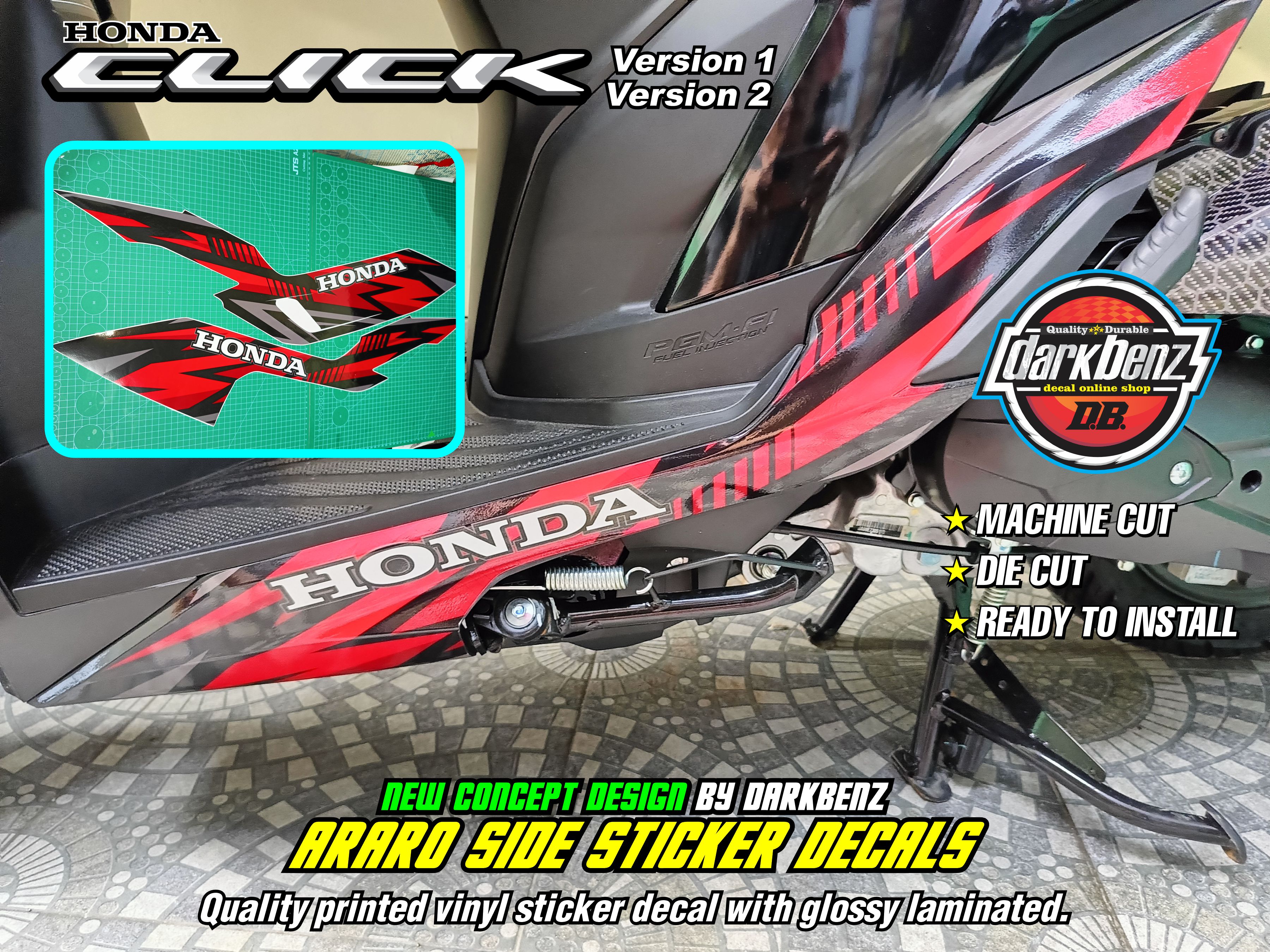 Honda Click Version 2 & 3 New Concept Quality Printed Sticker Decals ...