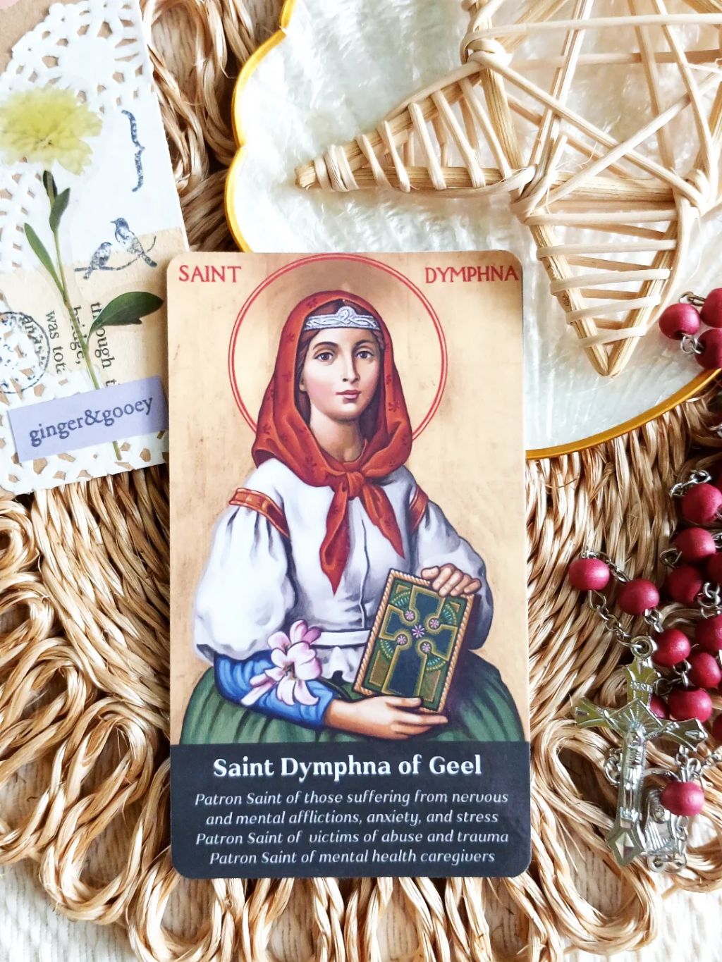 Saint Dymphna of Geel prayer card • stampita • mental health | Shopee ...