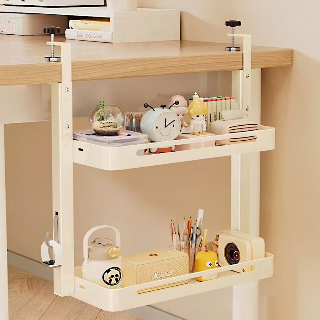 2 Tier Desktop Storage Rack Office Storage Display Rack Desk Bookshelf ...