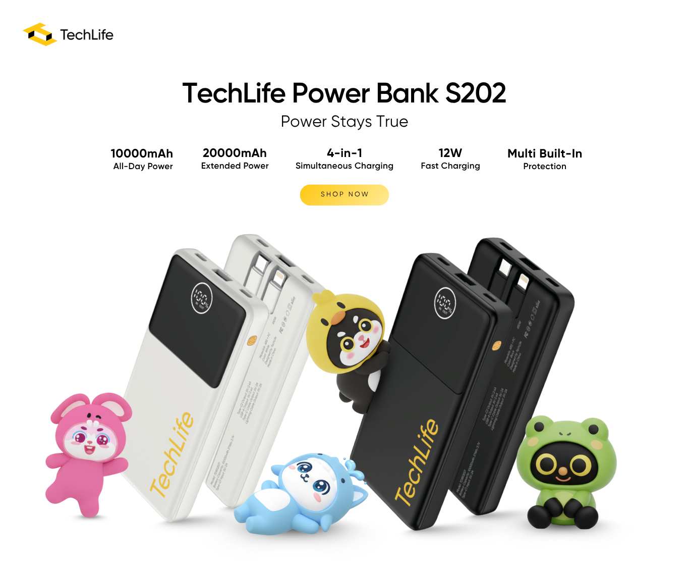 TechLife Power Bank S202 10,000mAh l 20,000mAh l Multi Built-In ...
