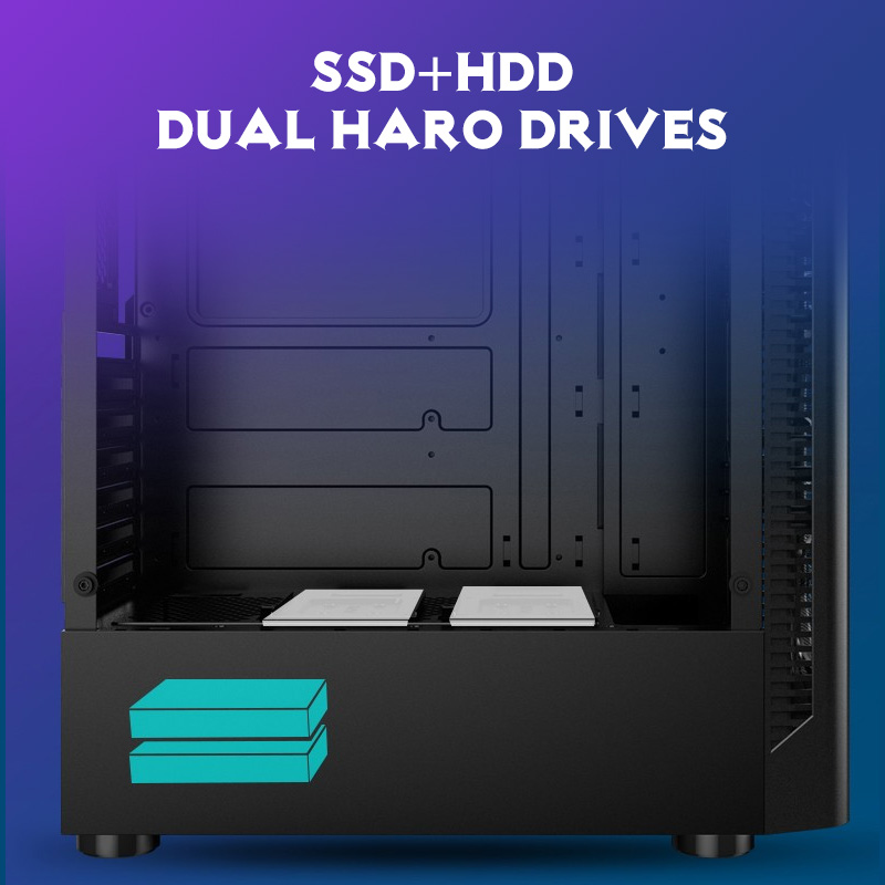 EXPOSE T8 Computer Case Mid Tower ATX Gaming PC High Airflow Tempered ...