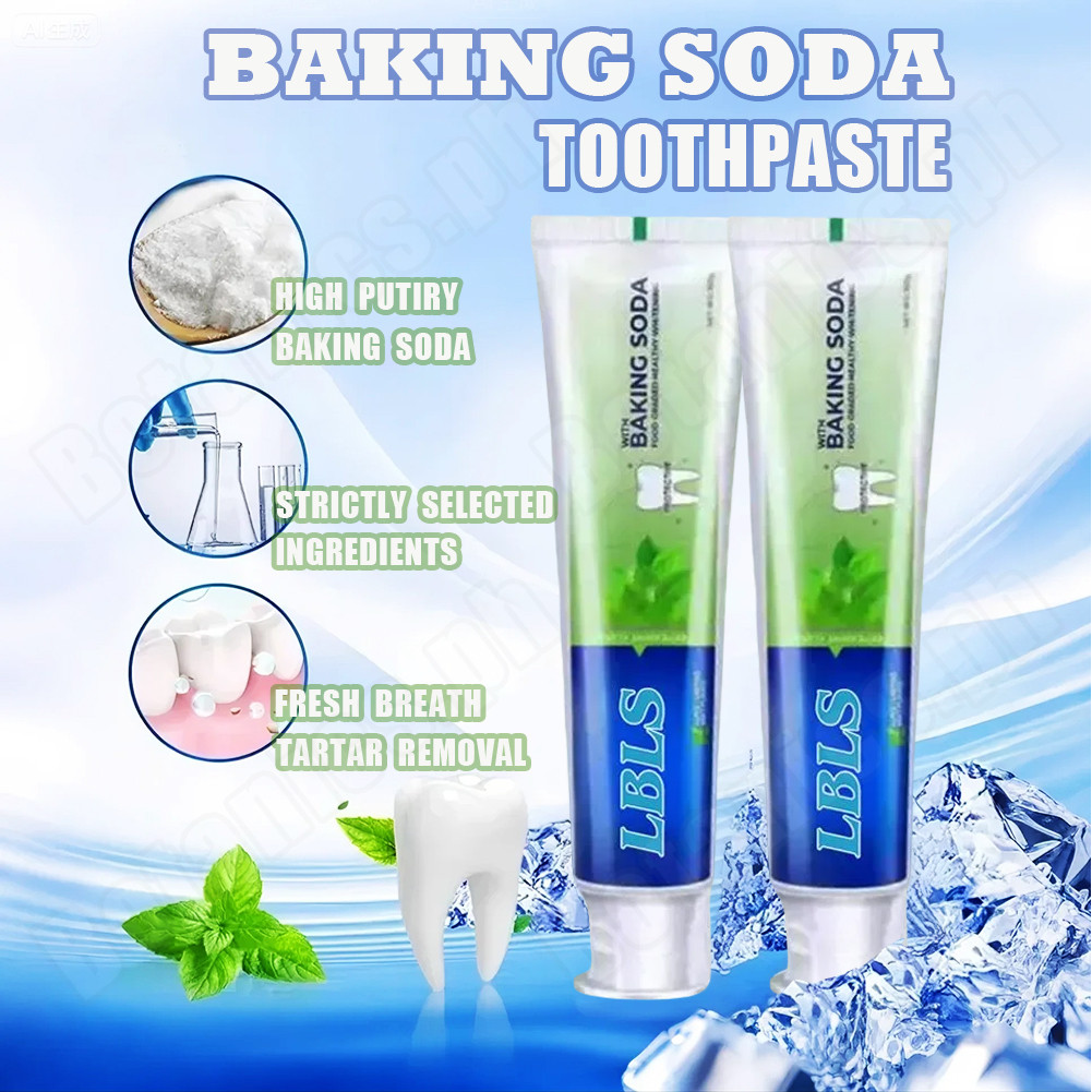 Baking Soda and Mint Whitening Toothpaste Freshens Breath Tartar ...