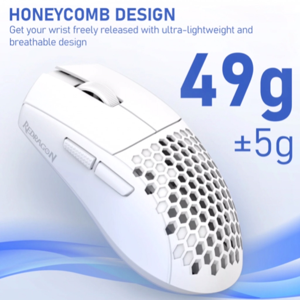Redragon ASTROLABE LITE 3-Modes Honeycomb Lightweight Gaming Mouse ...