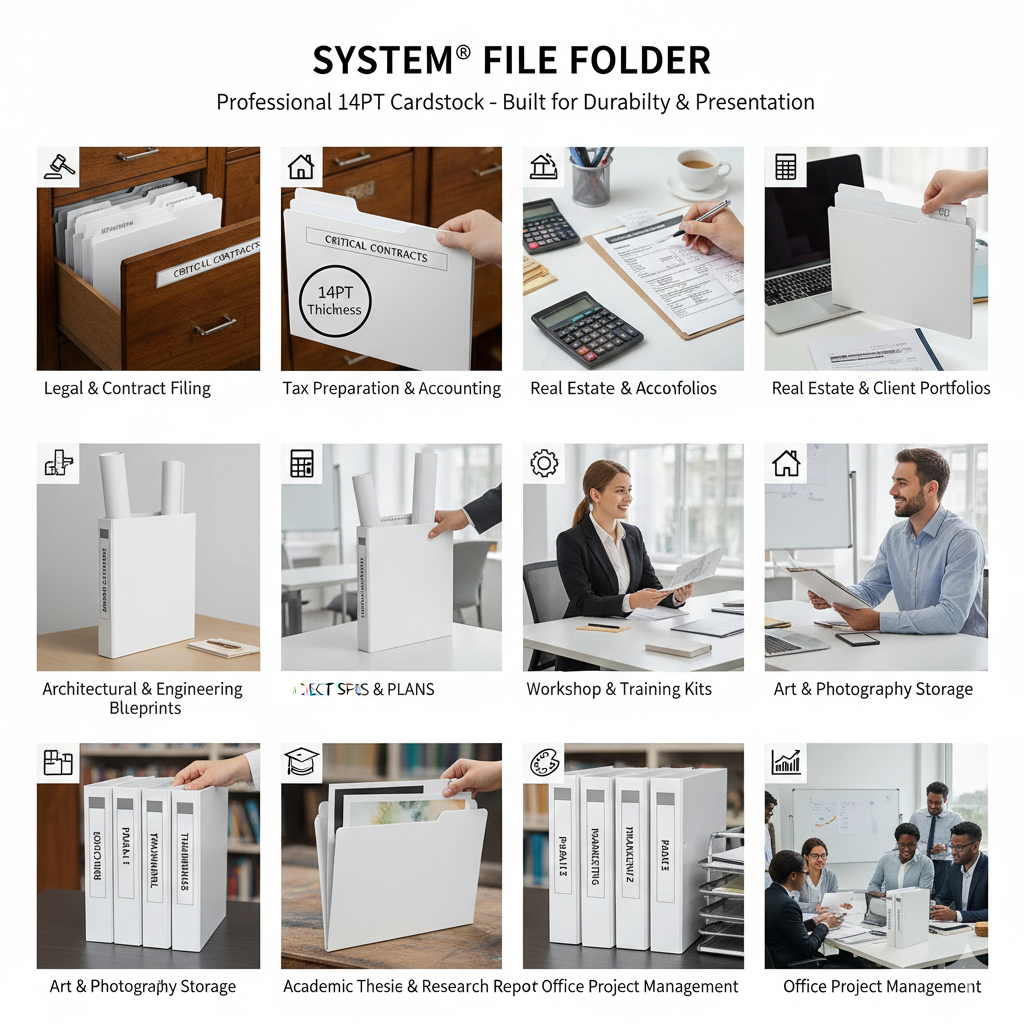 Folder 14pt White (10pcs) Short/Long Size | Thick Cardstock for Office ...