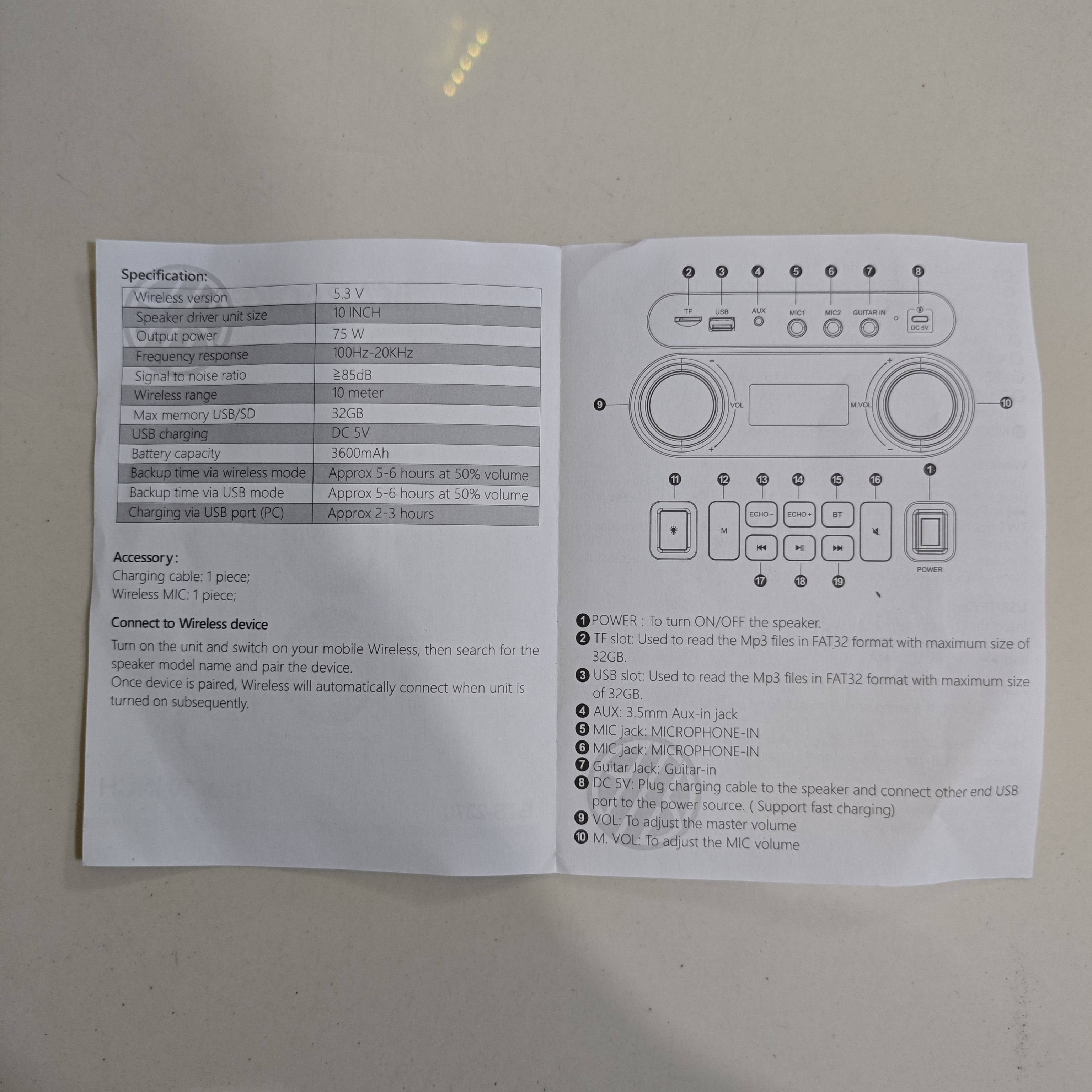 Brodu BTS 2370 Original Speaker Dual 10inch Bluetooth Outdoor Boom box ...