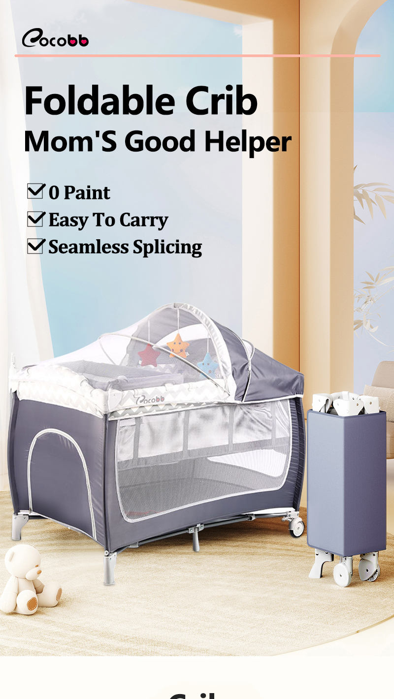 COCOBB Baby Rocker Crib Folding Swing Crib With Mosquito Nnet And ...