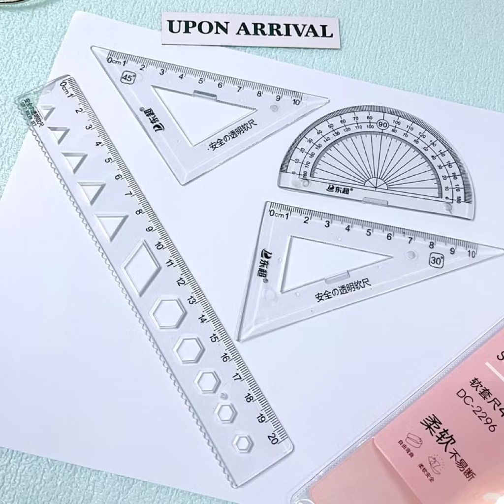 4in1 Soft Flexible Transparent Ruler Set 20cm Ruler Set Square ...