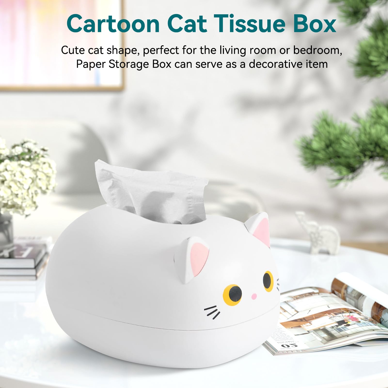 Cartoon Cat Tissue Box Holder Tissue Box Toilet Paper Holder Napkin ...