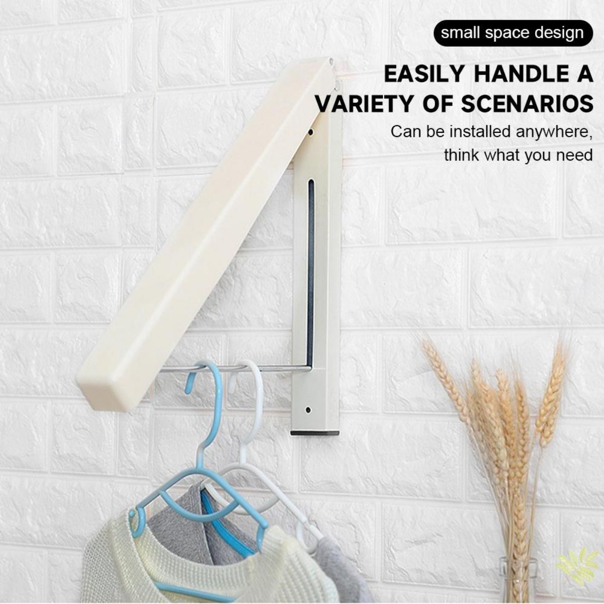 Folding Clothes Rack Compact Drying Rack Stainless Steel Wall Mounted ...