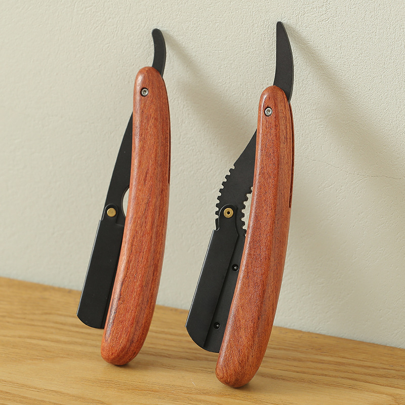 Labaha Folding Manual Razor Wood Handle Straight Edge Barber Vintage ...