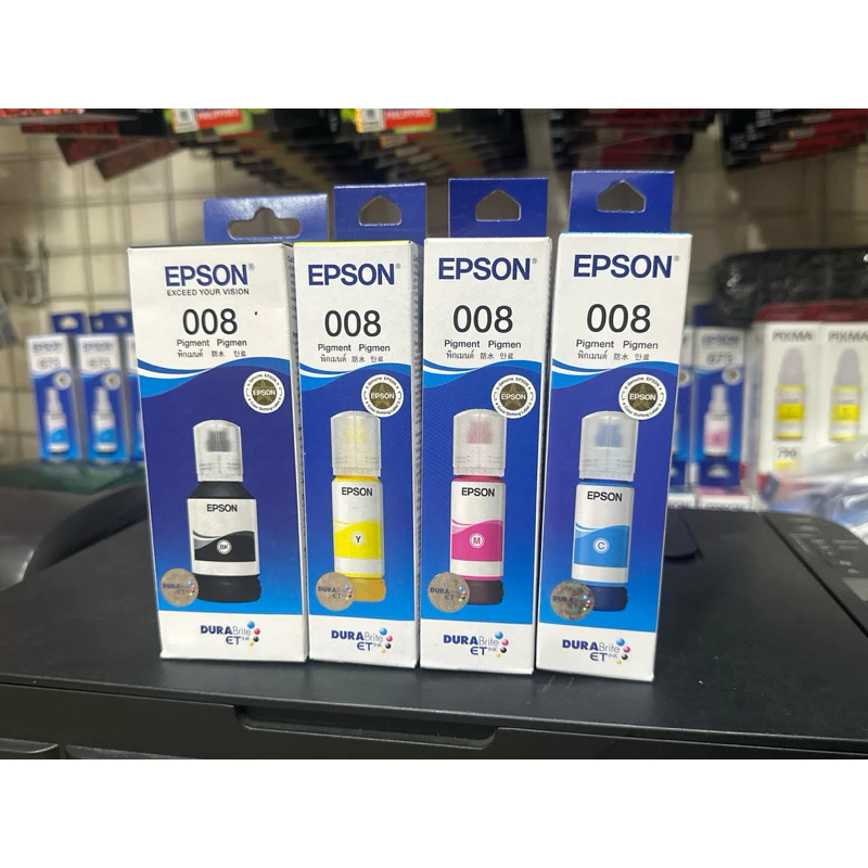 Epson 008 Pigment Ink Set for EcoTank Printers – Sharp, Clear, Water ...
